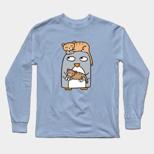 Crazy Cat Penguin Long Sleeve T-Shirt